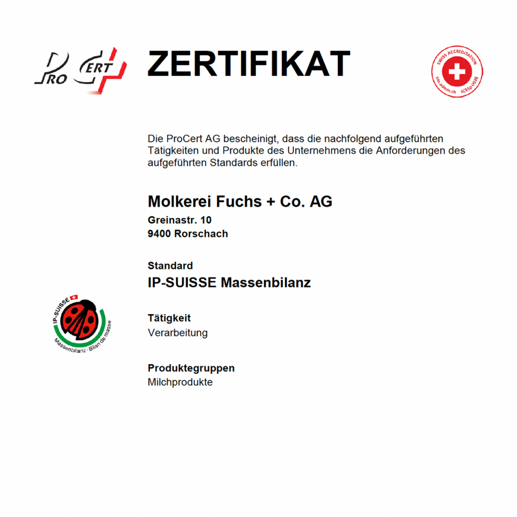 Zertifikat IP Suisse